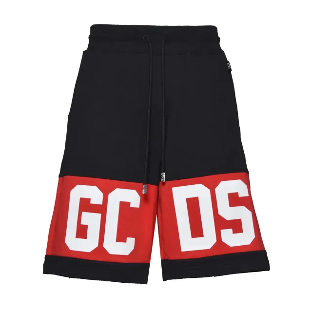 Gcds Z0MLQL228F004 Band Logo bermuda nero rosso