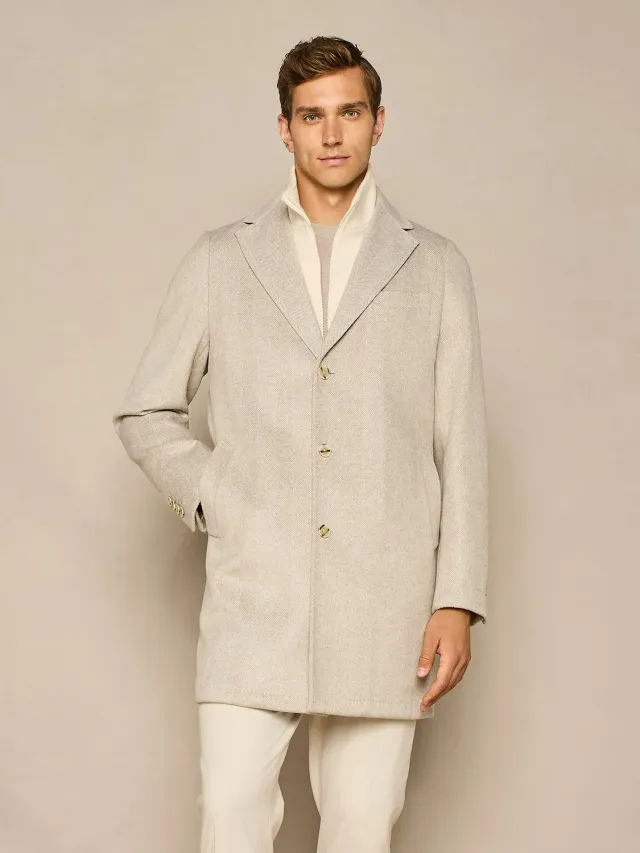 Paul Taylor Cappotto Monopetto Spinato Beige