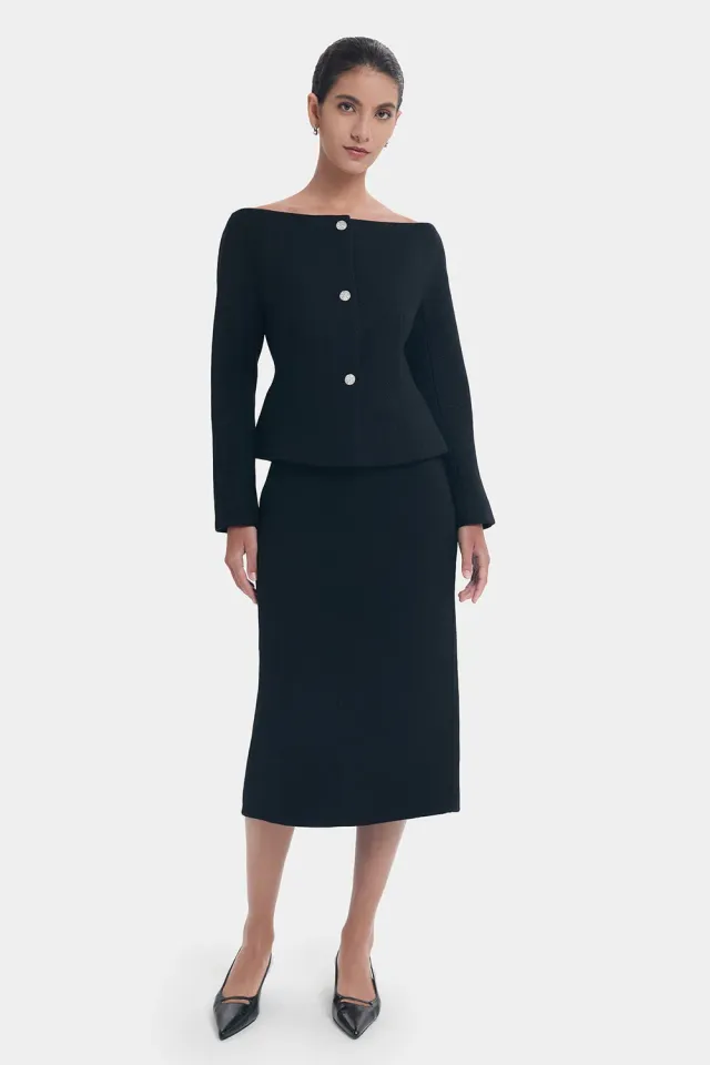 PORTS Class Twist Off Shoulder giacca black mix spalle scoperte