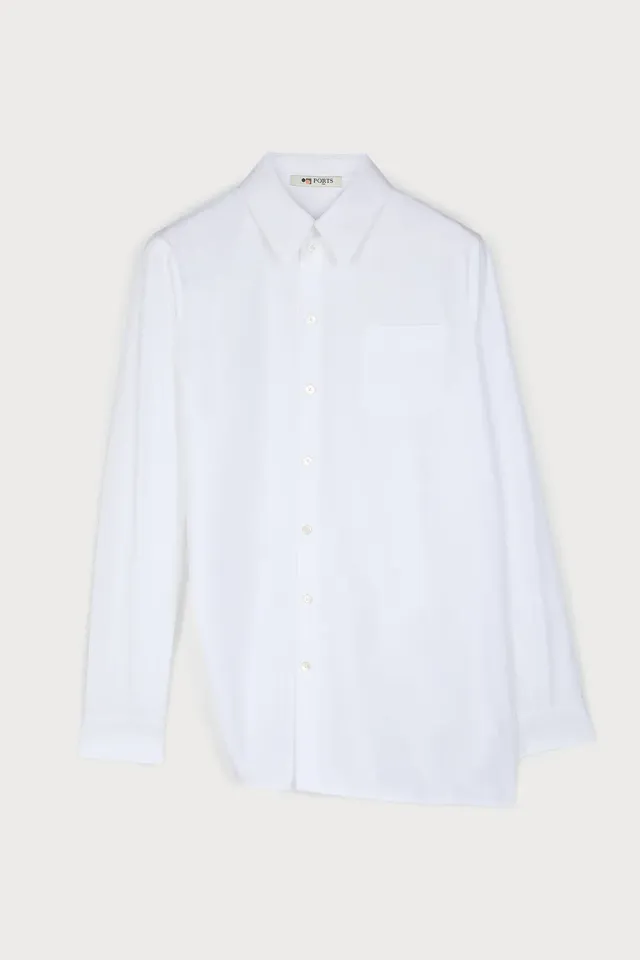 PORTS 1961 No.10 camicia bianca cotone optic white