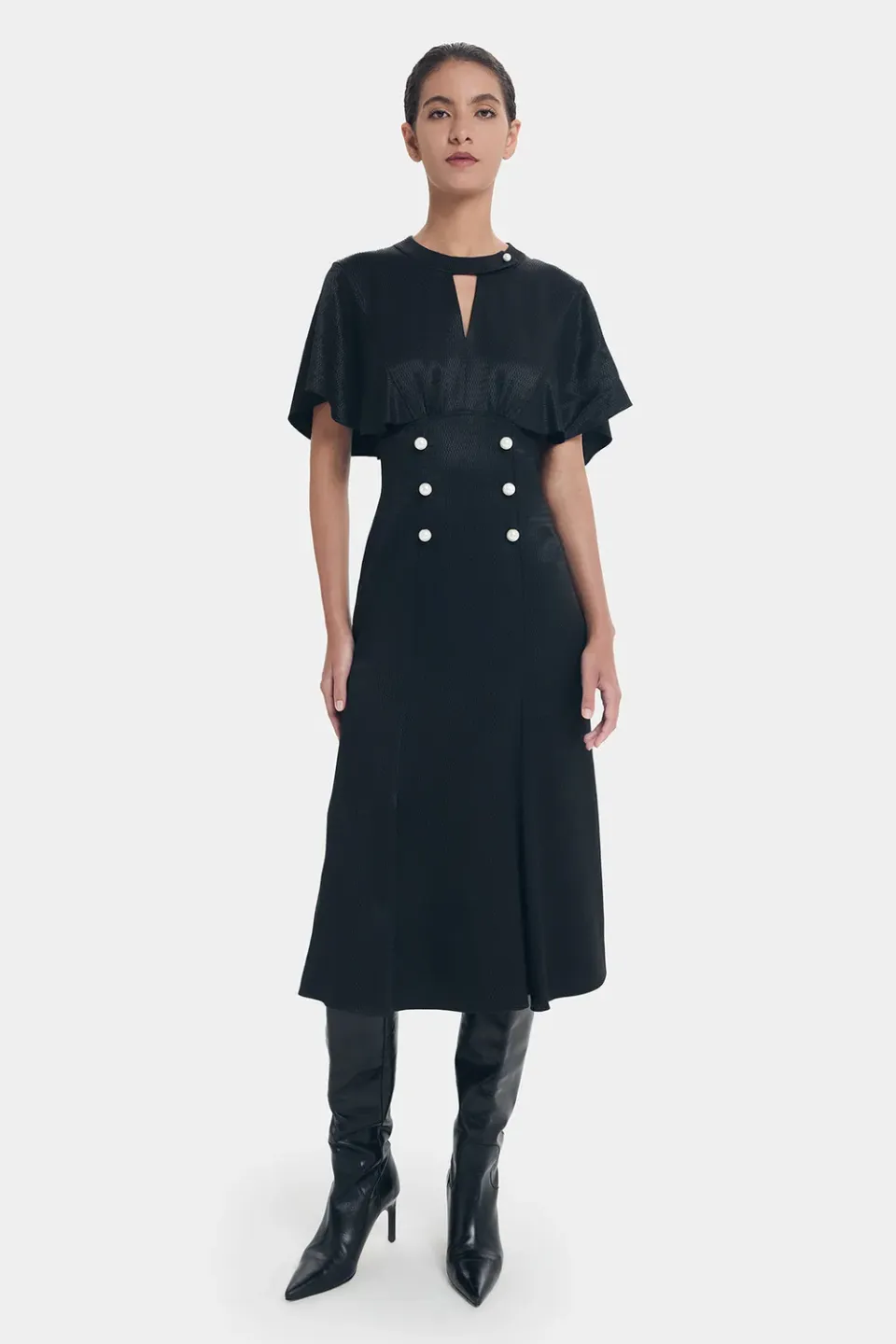 Ports Cut Out Little Black Dress tubino nero