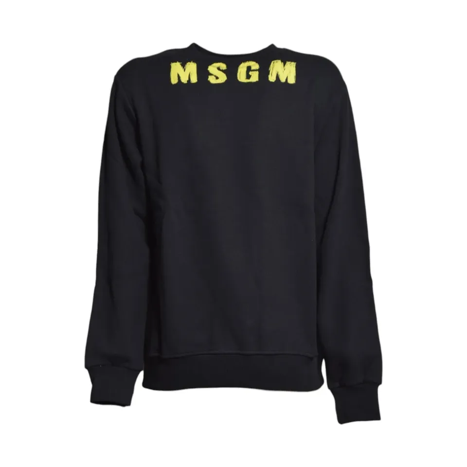 MSGM Junior F6MSJUSW015 felpa nera cotone 14A