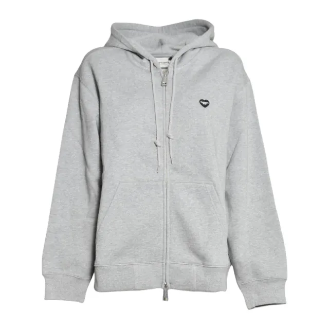 Carhartt WIP I037153 Felpa donna grigia zip cappuccio