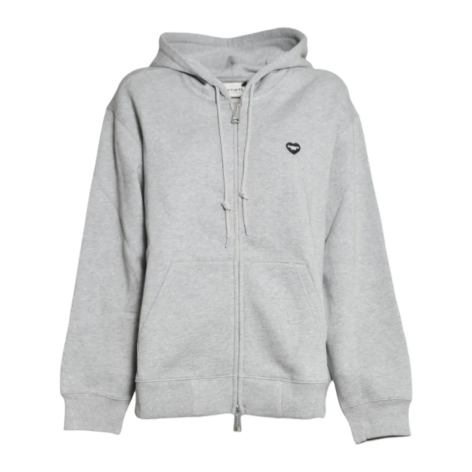 Carhartt WIP I037153 Felpa donna grigia zip cappuccio