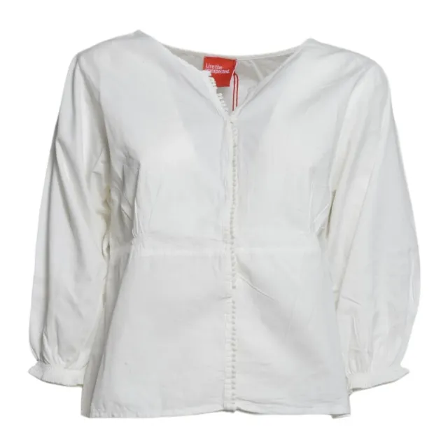 Merci Dahlia blusa bianca cotone manica lunga