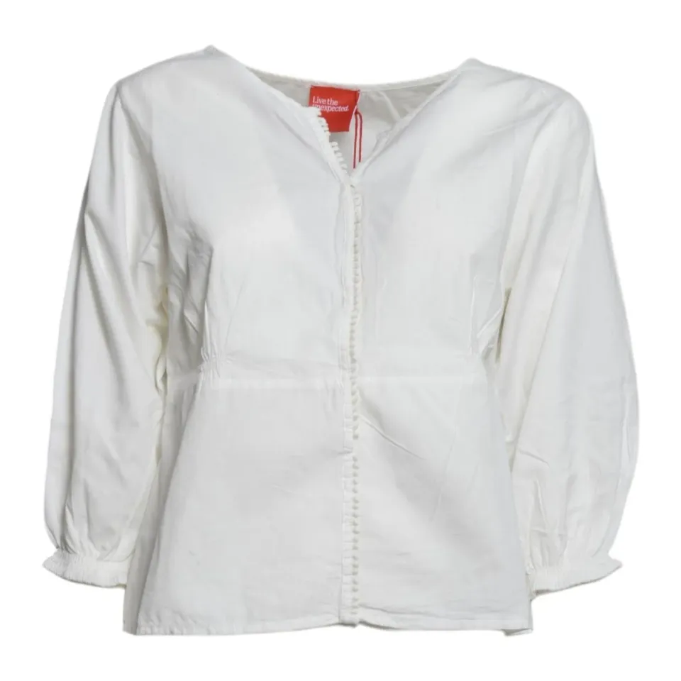 Merci Dahlia blusa bianca cotone manica lunga