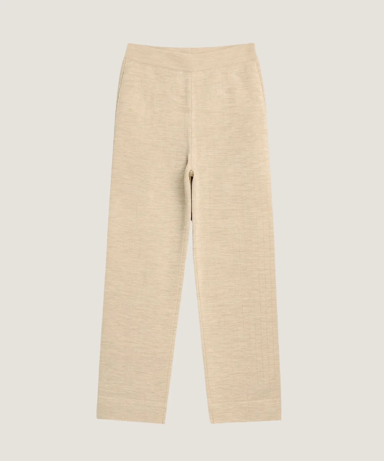 Rodier Pantaloni dritti lana Milano beige screziato