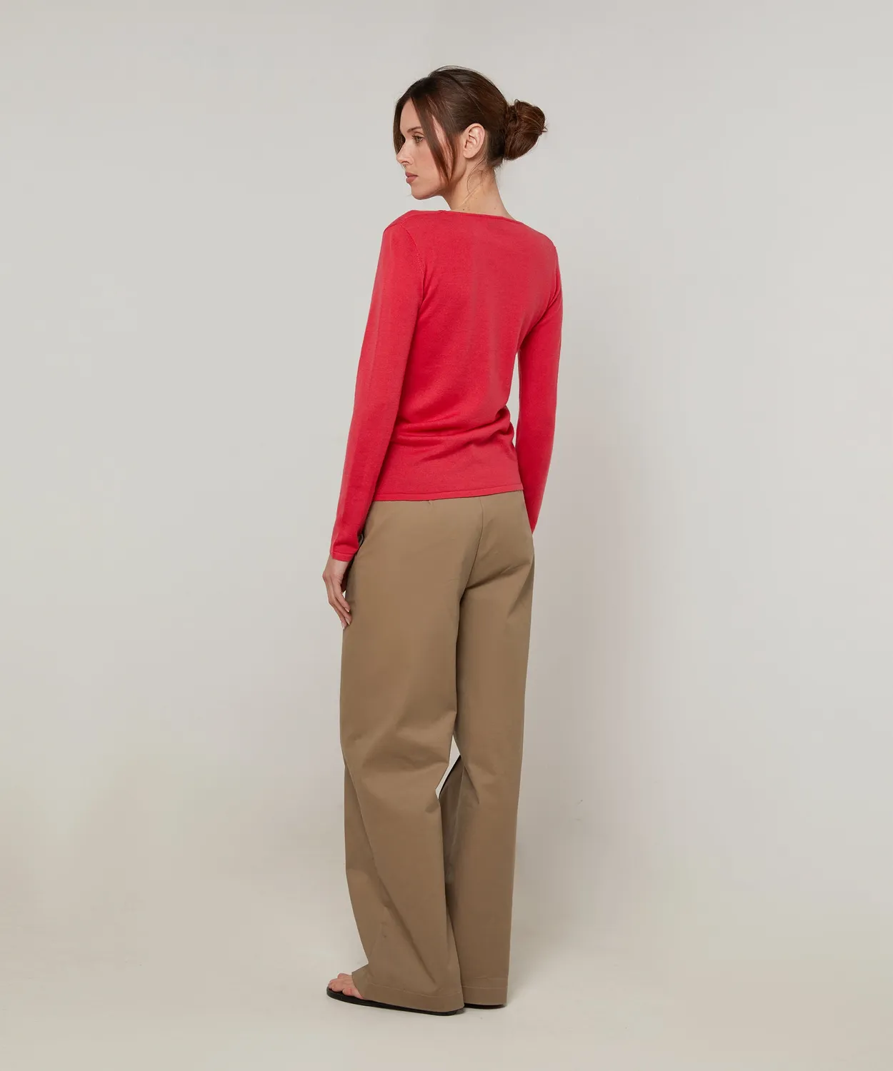 Rodier Maglione collo asimmetrico maglione framboise S