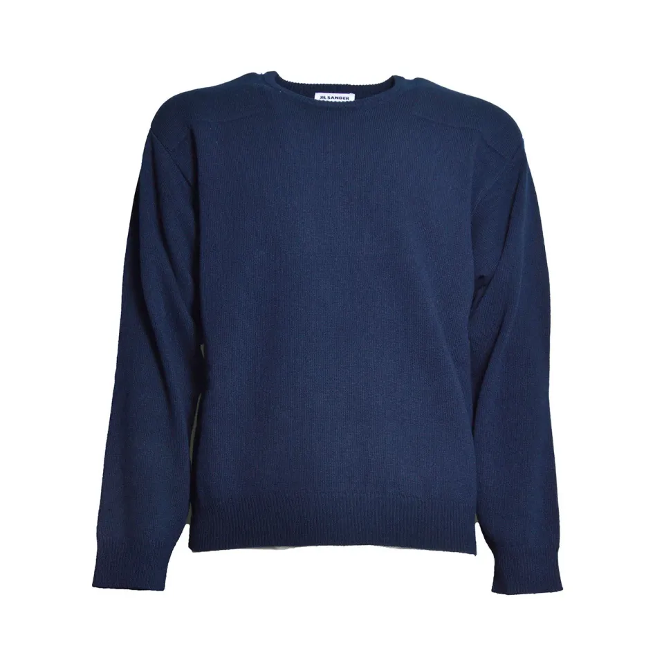 Jil Sander J22GP0294J14851 maglione blu navy lana
