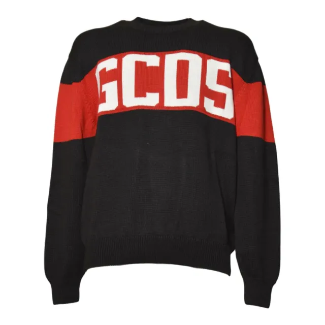 GCDS B2CM1505KI4 Band Logo maglione nero