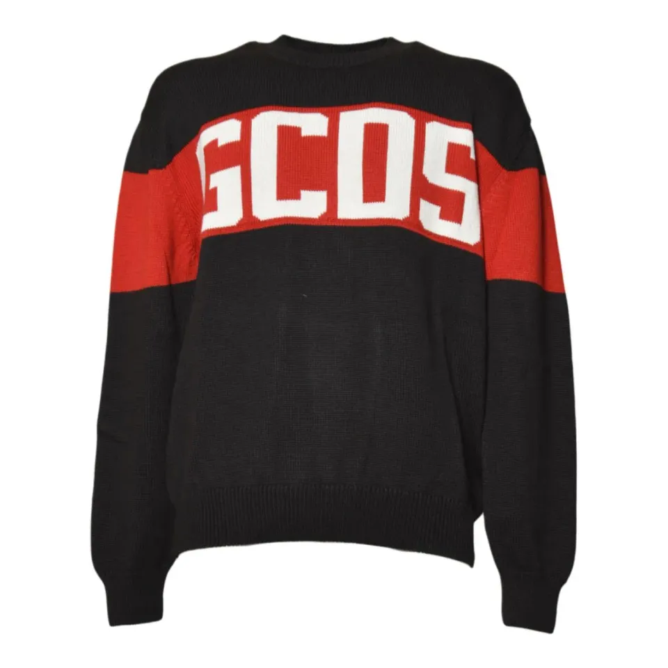 GCDS B2CM1505KI4 Band Logo maglione nero