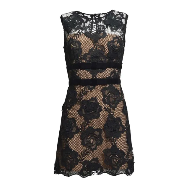 Self-Portrait AW24017SB abito corto nero taglia 8 pizzo