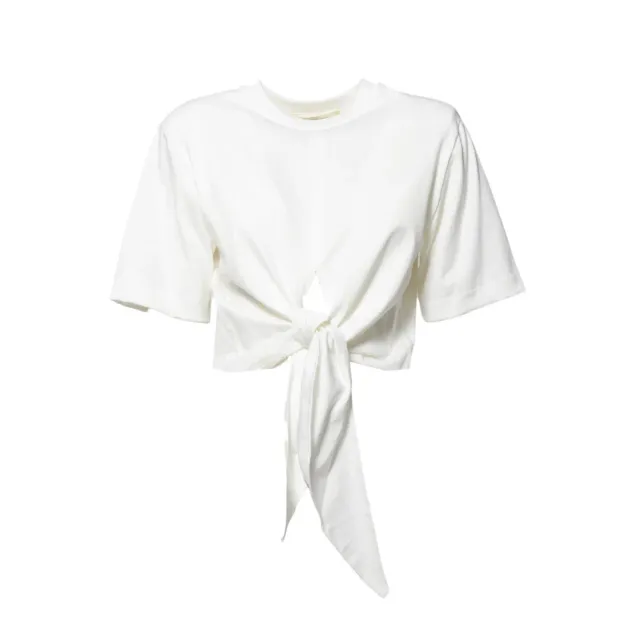 Nine Minutes Gia 25SSNTP0017 t-shirt bianca cropped