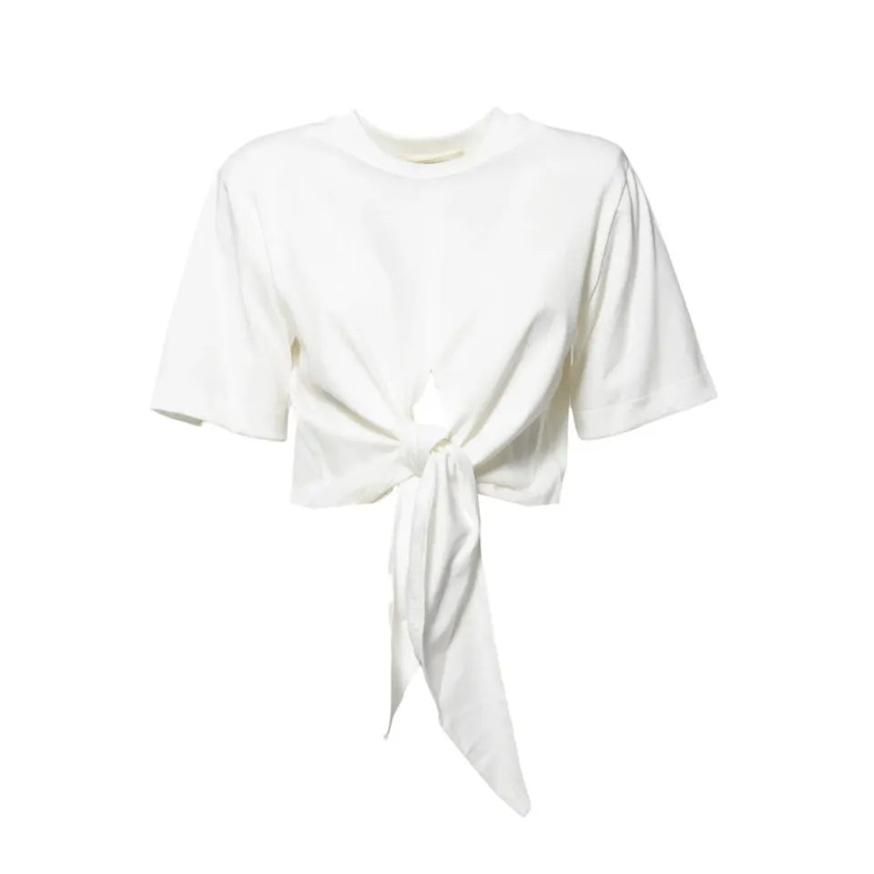 Nine Minutes Gia 25SSNTP0017 t-shirt bianca cropped