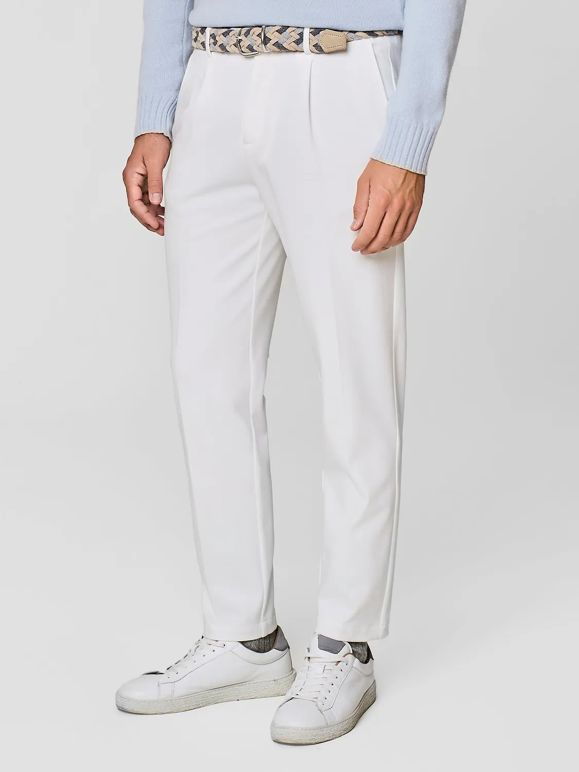 Paul Taylor pantalone jersey cavallery stretch bianco