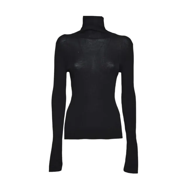 Our Legacy W4263SB maglia collo alto nera merino