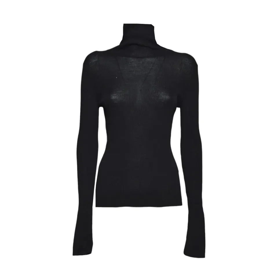 Our Legacy W4263SB maglia collo alto nera merino