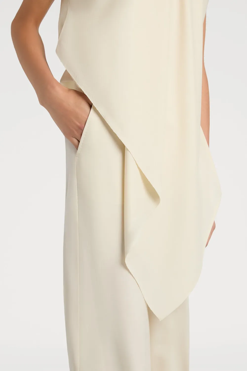Ports 1961 Sumptuous Wool Trousers pantaloni avorio lana