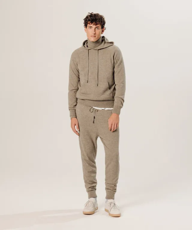 Rodier felpa cappuccio cashmere uomo beige
