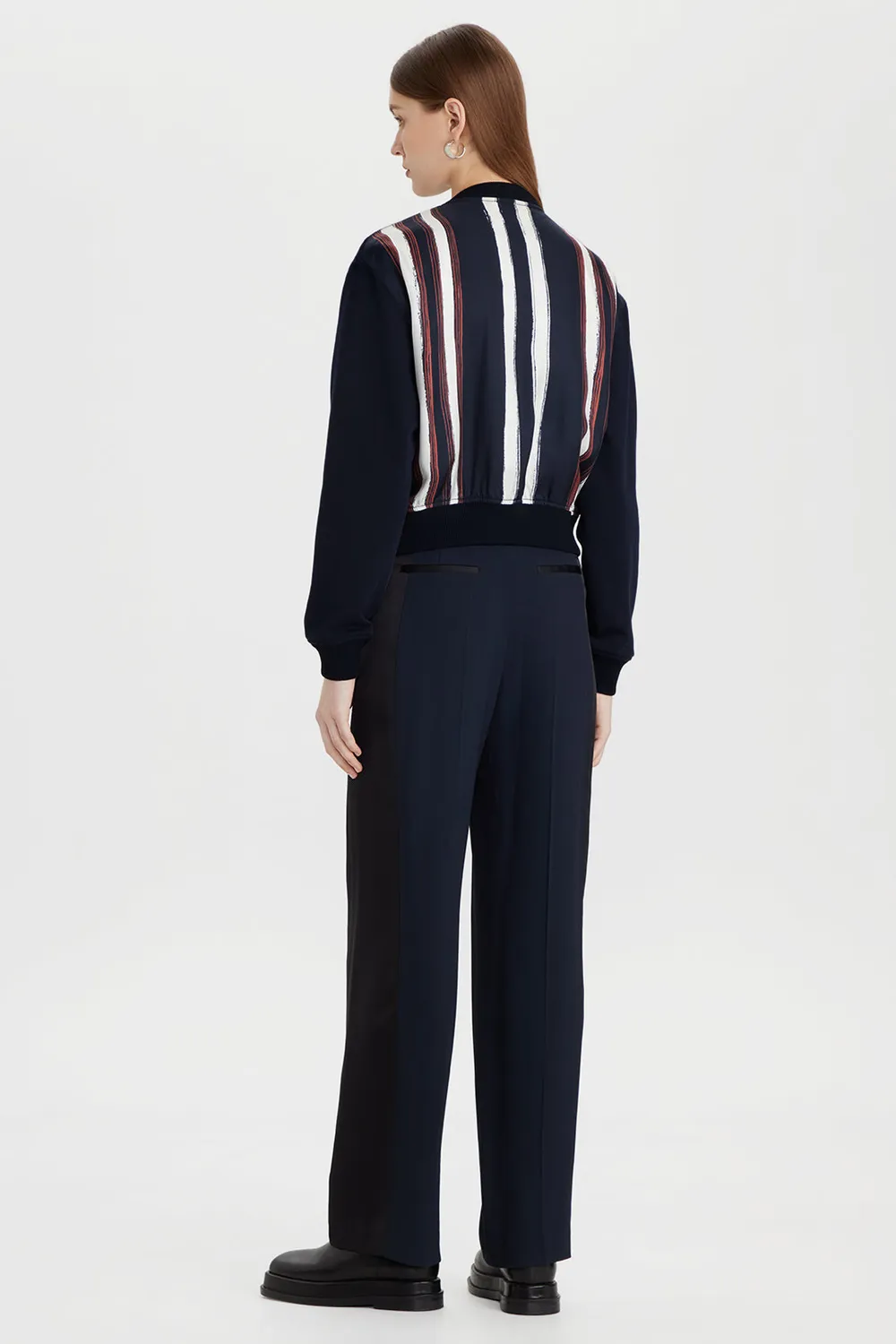 Ports 1961 felpa zip blu navy in cotone pesante