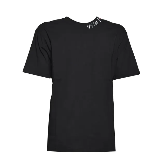 MSGM Junior S6MSJBTH240 t-shirt jersey nero cotone 12A 14A