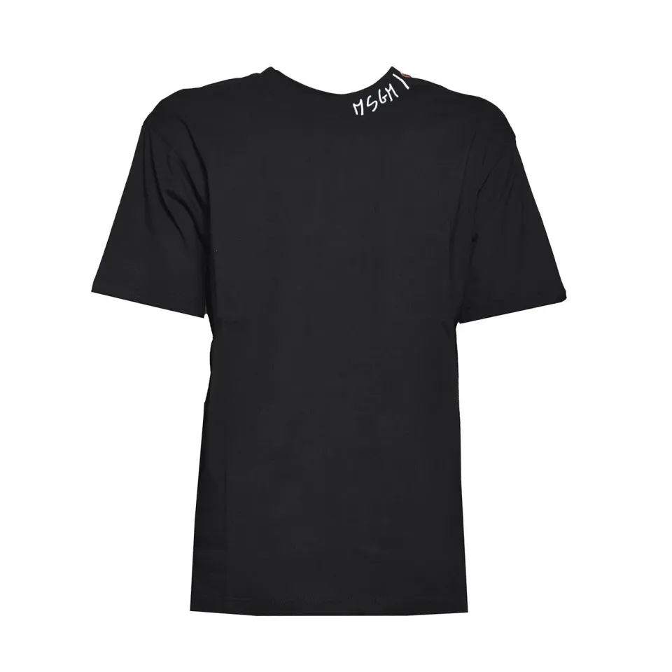 MSGM Junior S6MSJBTH240 t-shirt jersey nero cotone 12A 14A