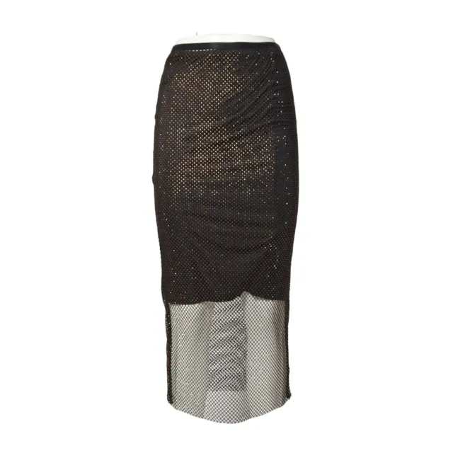 Sportmax 2522776021600 gonna nera in rete con sottogonna