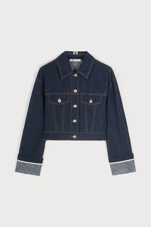 Ports 1961 PW225JJD03 giacca jeans blu logo