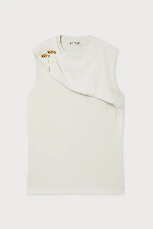 Ports 1961 top drappeggiato bianco optic white