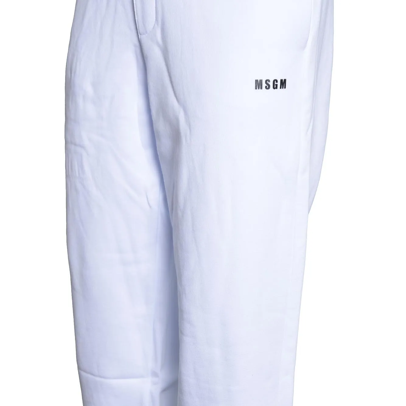 MSGM 2000MP50020000101 pantalone tuta bianco cotone M