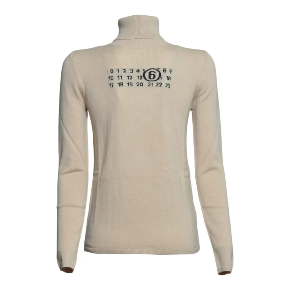 MM6 Maison Margiela Junior M61064MM06Q cardigan beige lana