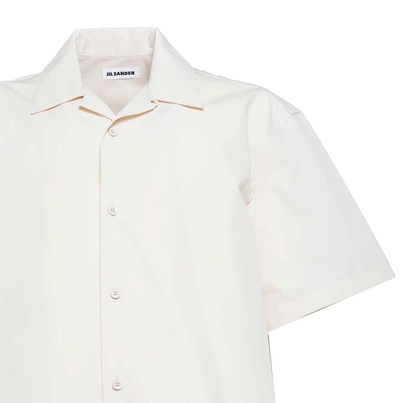 Jil Sander J22DL0112 camicia cotone ecrù maniche corte 42