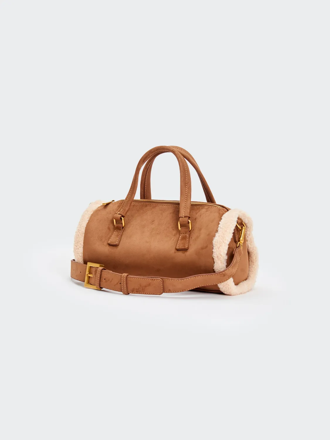 Vicolo Lumi Barrel borsa eco suede beige