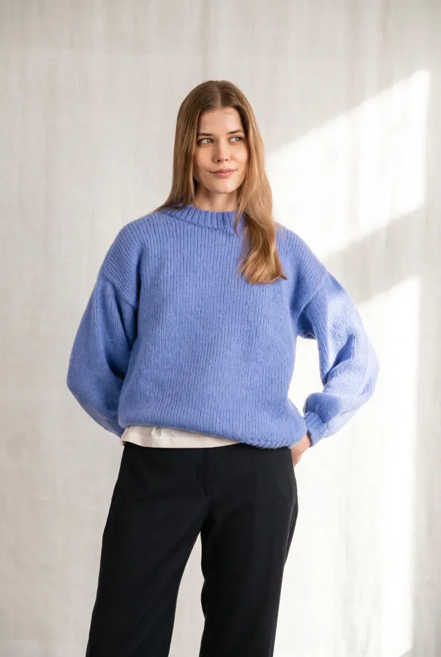 Jyoti Lupuna maglione baby alpaca azzurro chunky