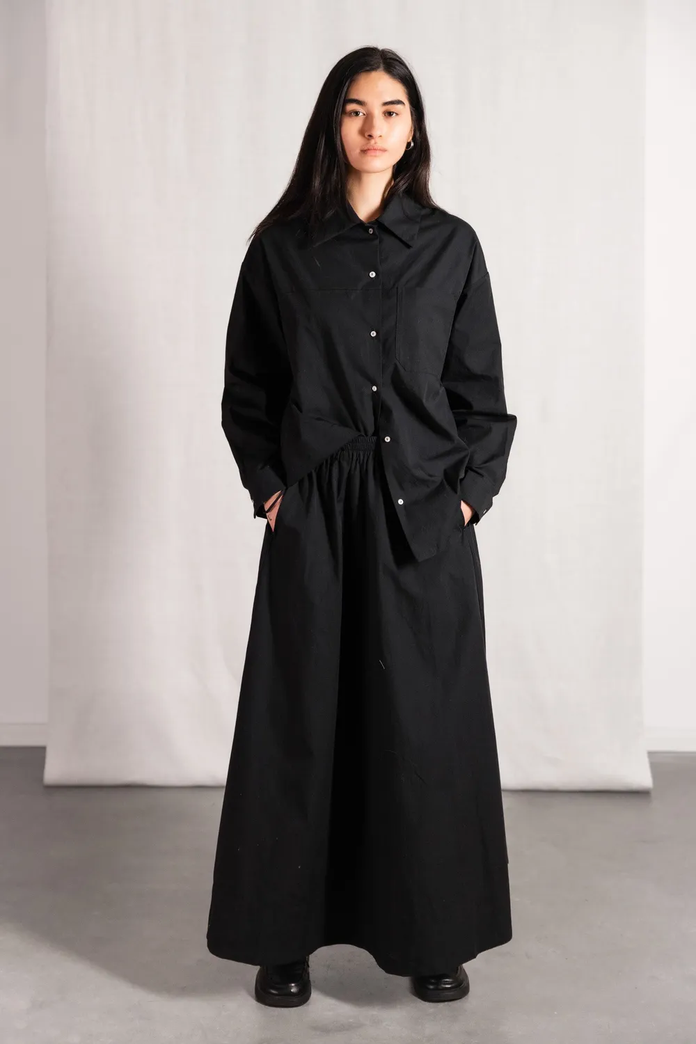 Jyoti Fair Works Ashrit camicia donna nera in cotone