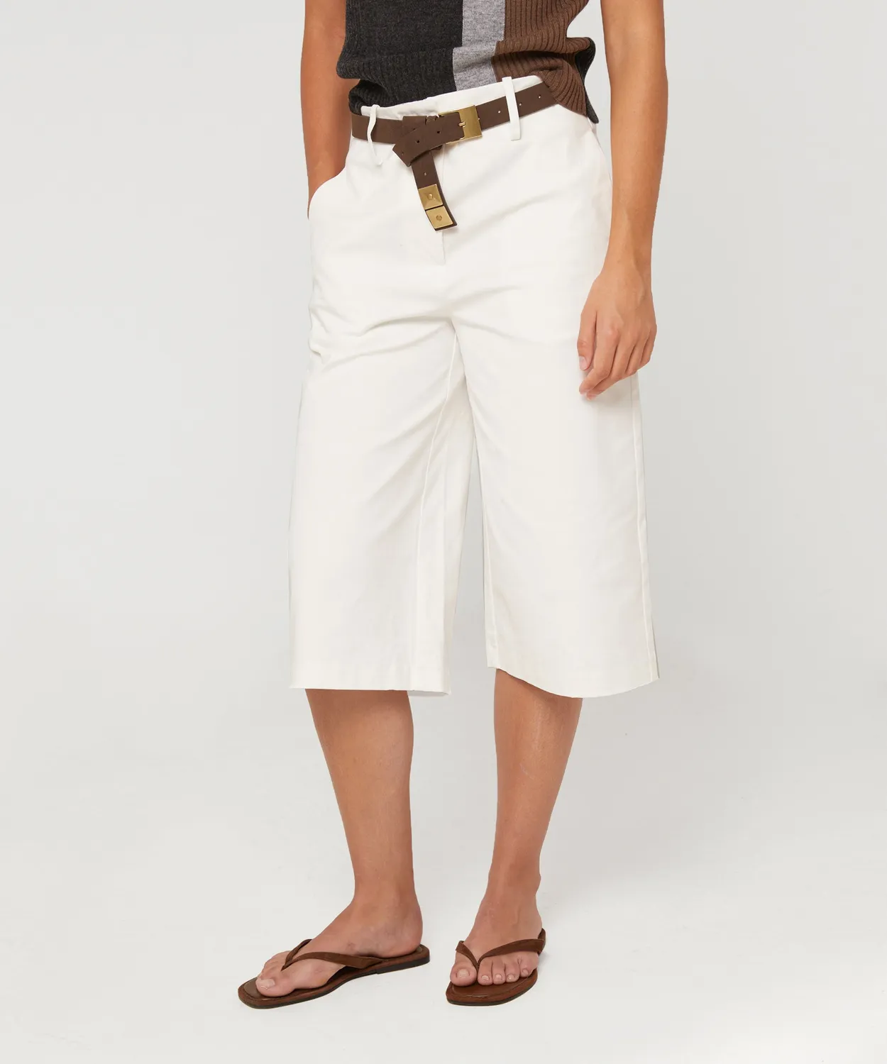 Rodier bermuda in cotone bianco ecru donna