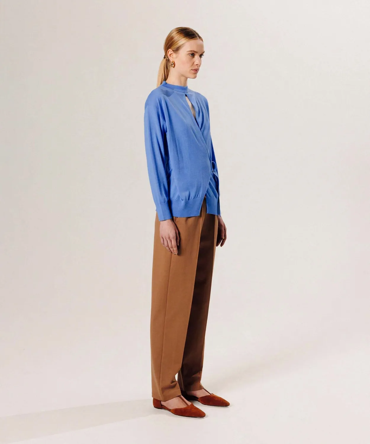 Rodier avvolgente maglione lana merino blu orizzonte