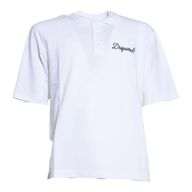 Dsquared2 S74GL0100D20106 Signature polo uomo bianca cotone