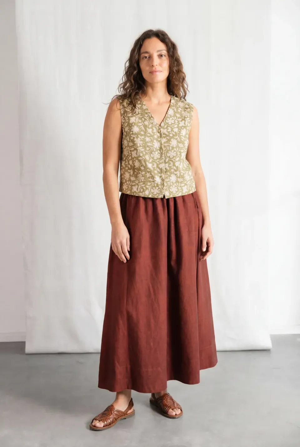 Jyoti Jharna gonna maxi cotone uva