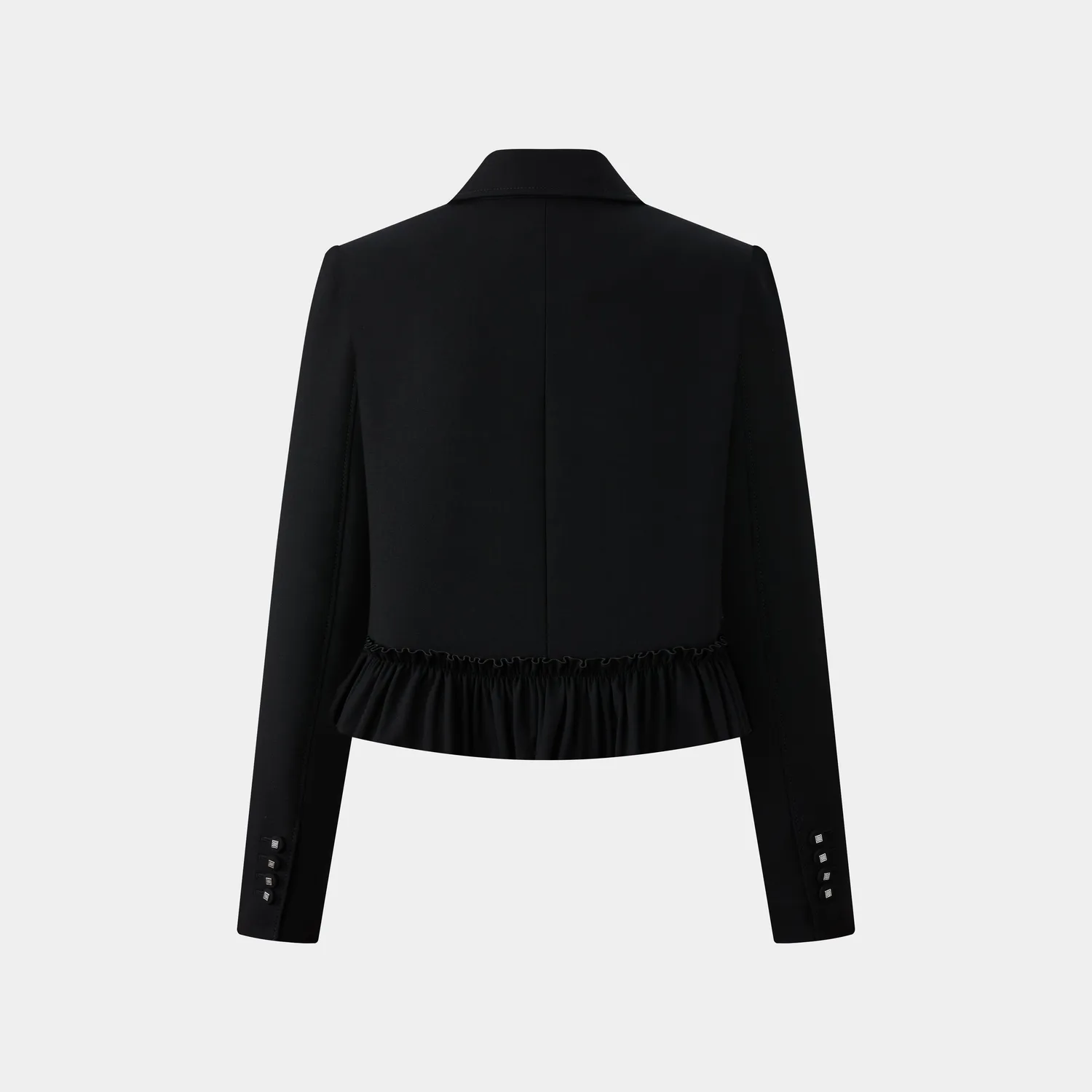 PORTS Peplum Button-Front giacca nera peplo bottoni argento