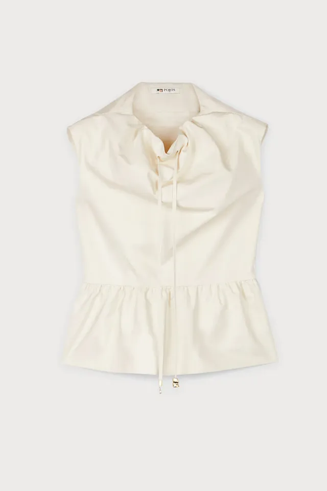 PORTS 1961 top peplum scollo drappeggiato Brich