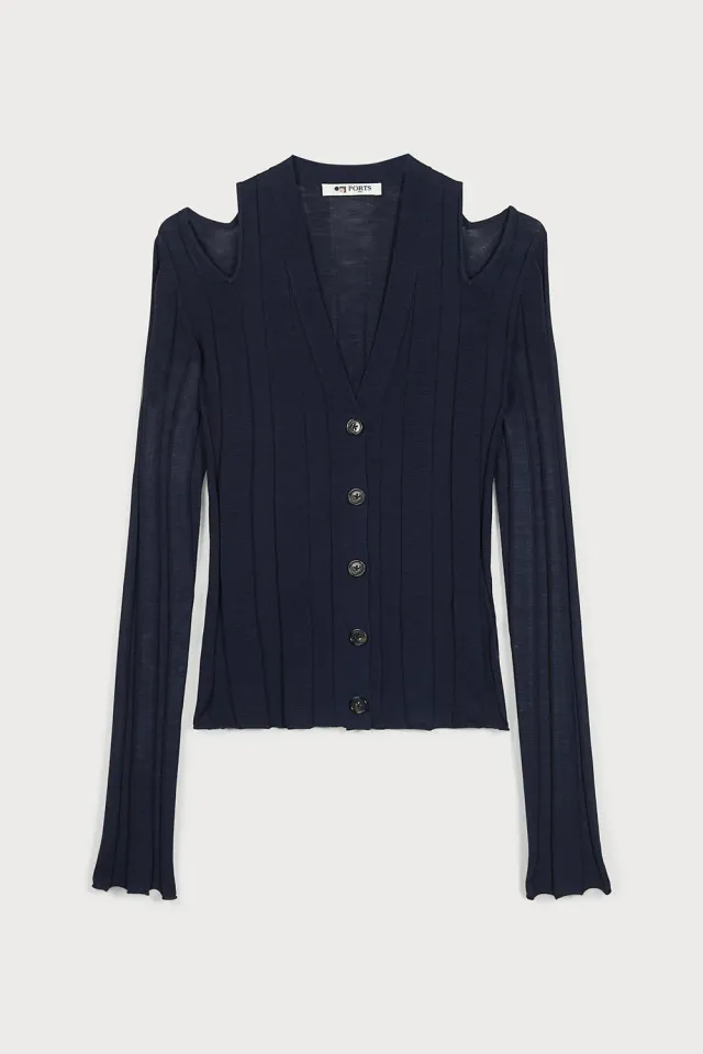Ports 1961 Artistic Flair maglia navy seta cotone