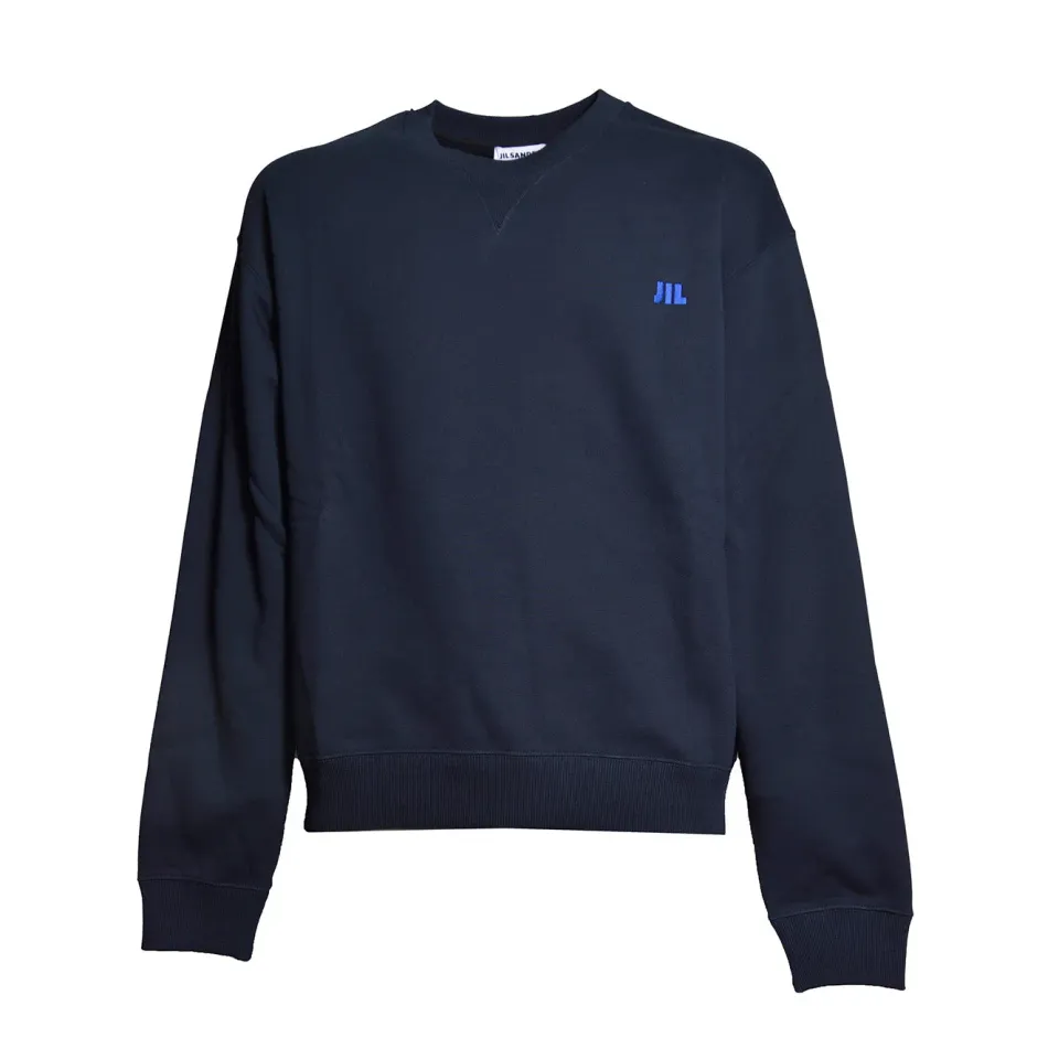 Jil Sander J22GU0172 J20128 Felpa Blu Notte Cotone