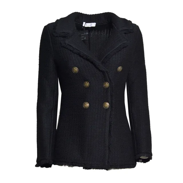 Charlott 811300 giacca doppiopetto nero lana