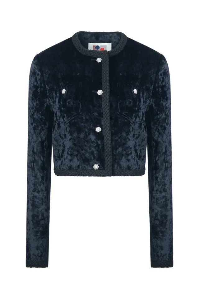 Ports 1961 PF24 giacca velluto navy floreale