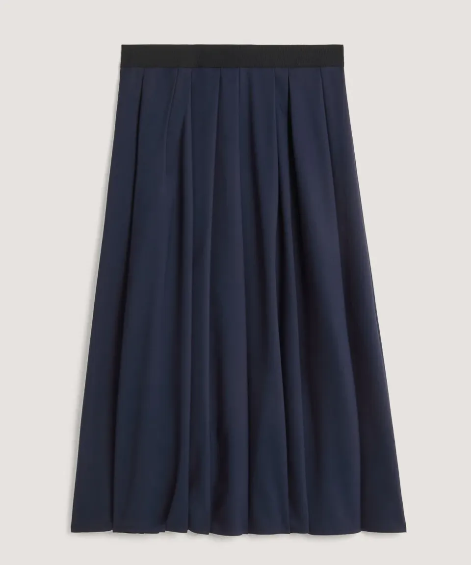 Rodier Gonna lunga svasata polpaccio blu navy