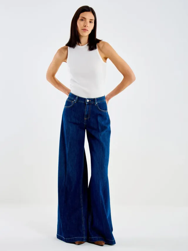 Vicolo Jeans Madison Wide Leg jeans blu scuro