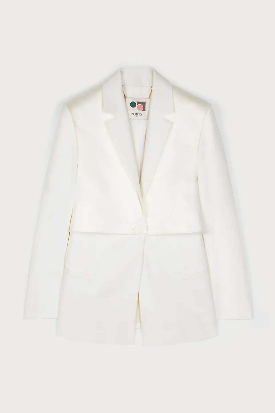 PORTS Chic Dual-Tone PW225BSB03 blazer bianco ottico monopetto