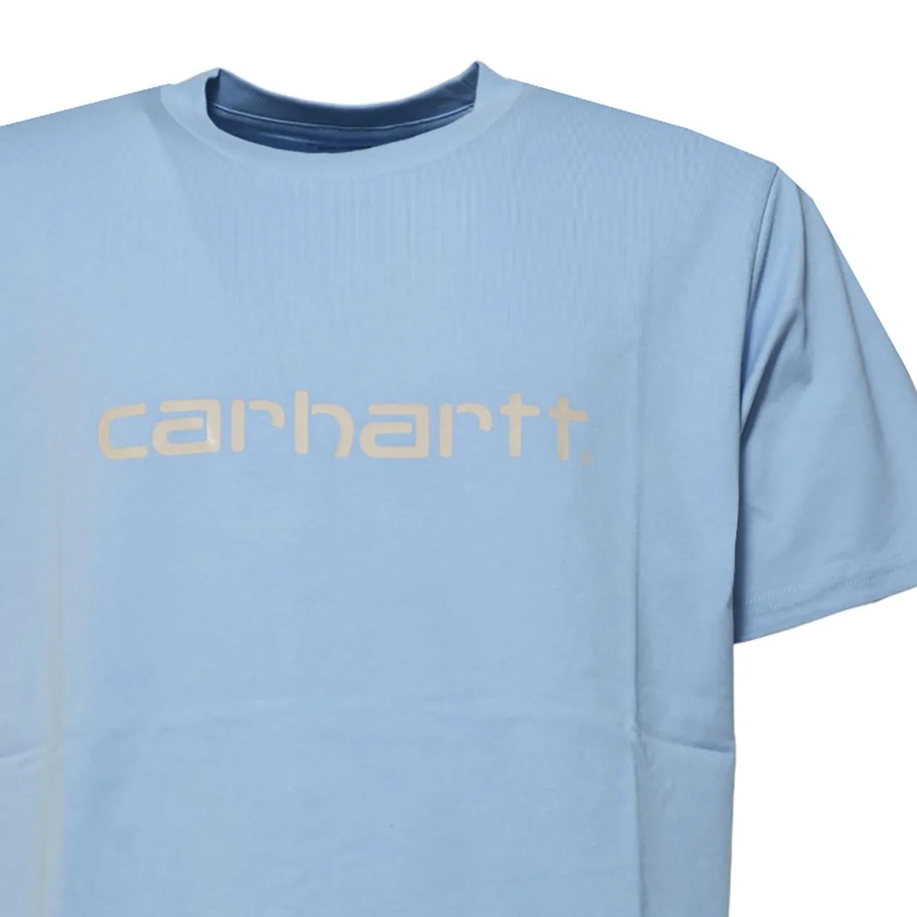 Carhartt Wip I031047 t-shirt Script azzurra cotone