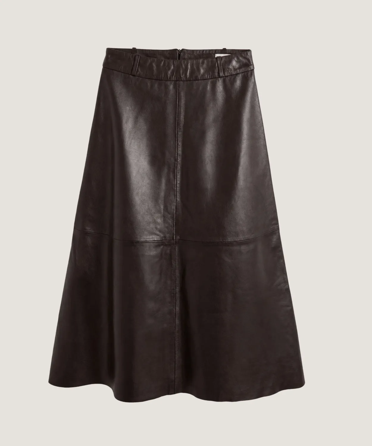 Rodier gonna lunga svasata pelle marrone corteccia